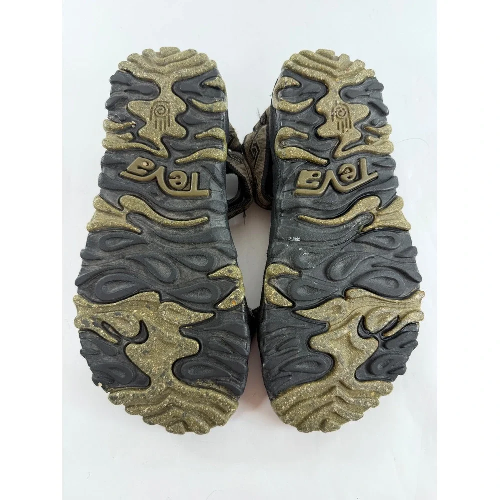 Teva Valkyrie Womens 9W Sport Sandals Black Olive Geometric Hiking Trail F08K7
